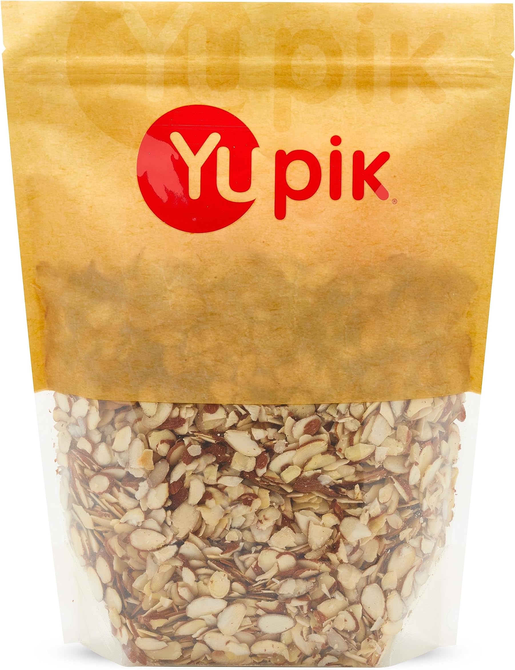 Yupik Sliced California Almonds with Skins, 2.2 lb, Unblanched, Gluten-Free, Kosher, Raw, Good Source of Protein, Fiber, Iron & Calcium, Low in Carb, Pack of 1