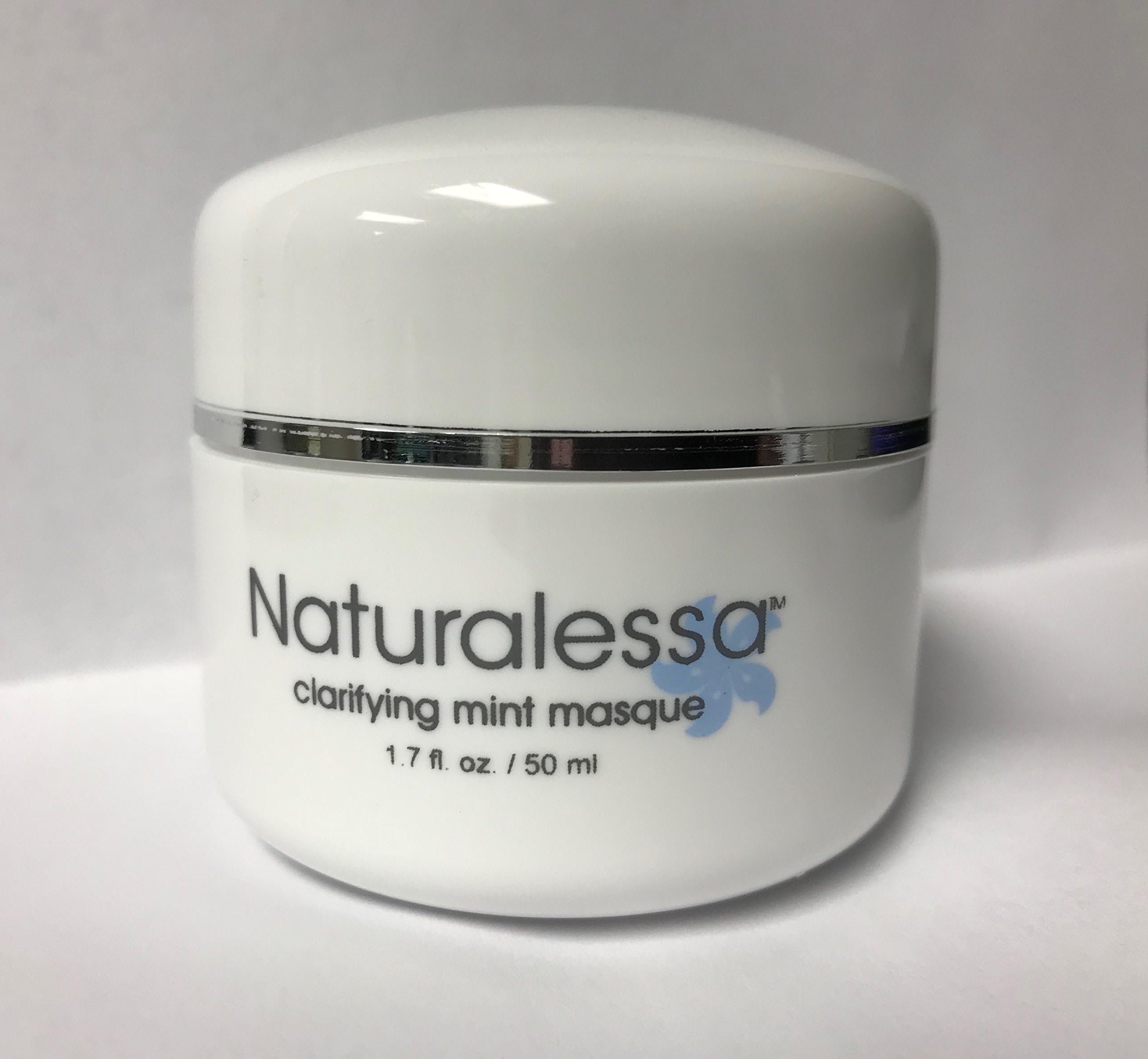 Naturalessa Clarifying Clay Mint Masque Decongest Skin and Minimize Pores Clay Purifying Professional Mask for Combination/Oily Skin 1.7 fl. oz Made in USA