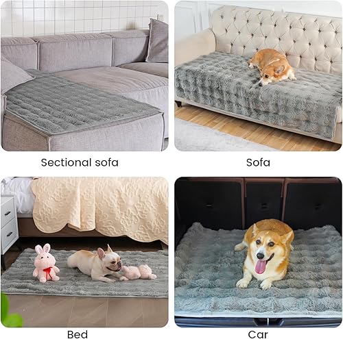 Miniatura 6 de Funda de cama para perro, manta para mascotas, sofá cama para mascotas, lavable a máquina y antideslizante, protector de muebles, funda de sofá gris
