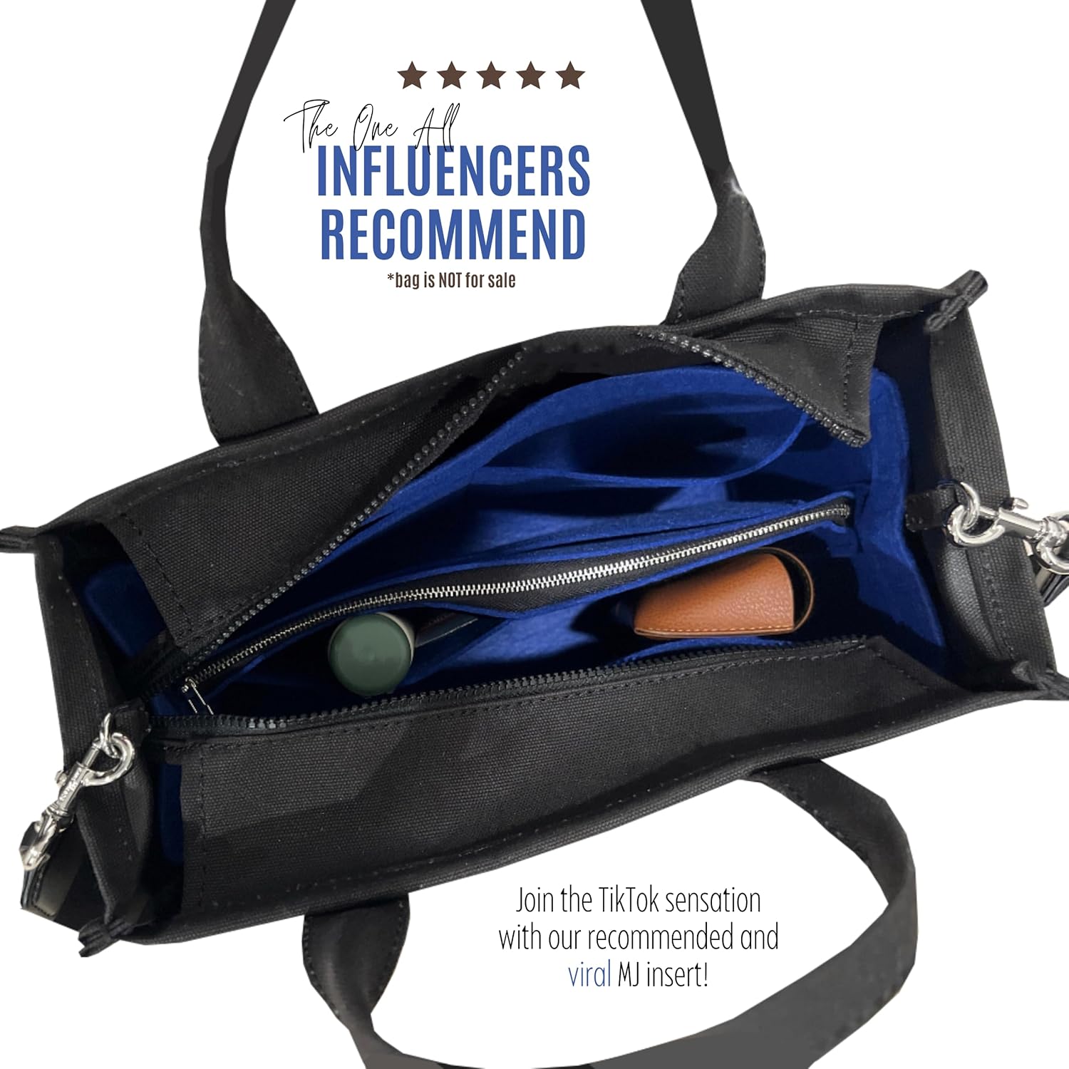 Divitize Premium Purse Organizer compatible with The Tote Bag Mini/S/M/L Insert — Perfect Fit, Durable Quality Felt, Full Coverage & No Bulky Effect, 24+ Shades (For The Small Tote, Bubblegum)