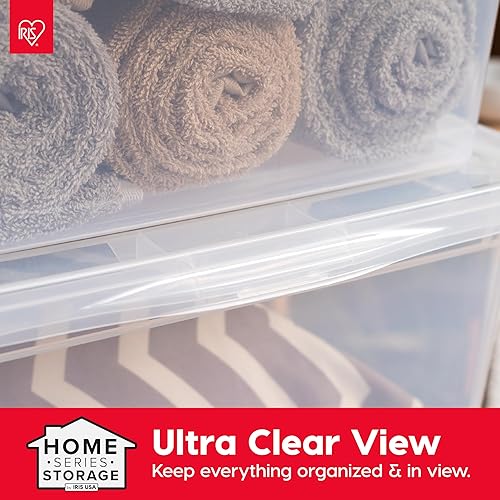 Miniatura 4 de IRIS USA Paquete de 6 contenedores de almacenamiento con tapas, 58 cuartos de galón, cajas contenedoras transparentes apilables para organizar