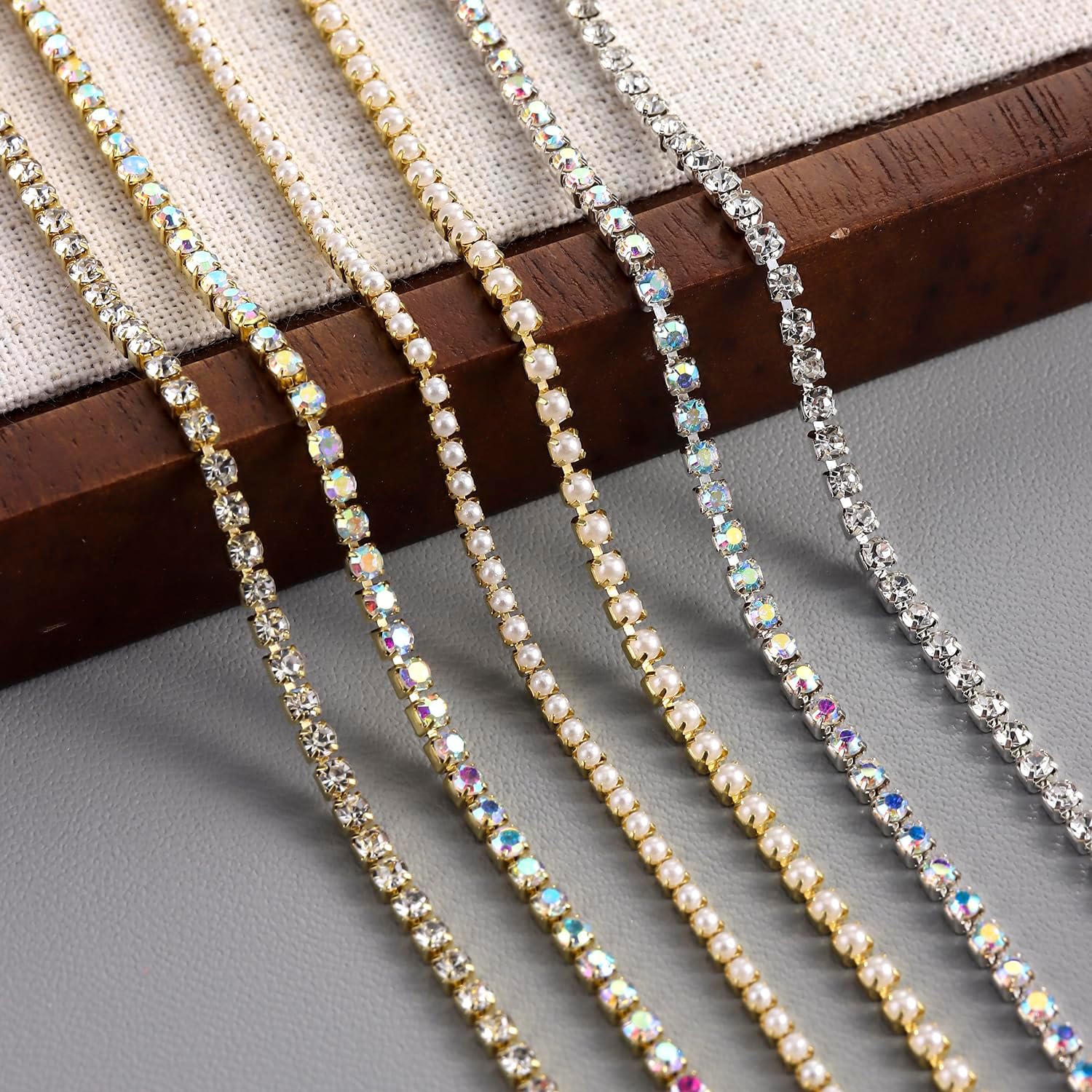 12 Strips Metal Nail Chain Charms, 3D Gold Silver Nail Art Line Accessories image 4