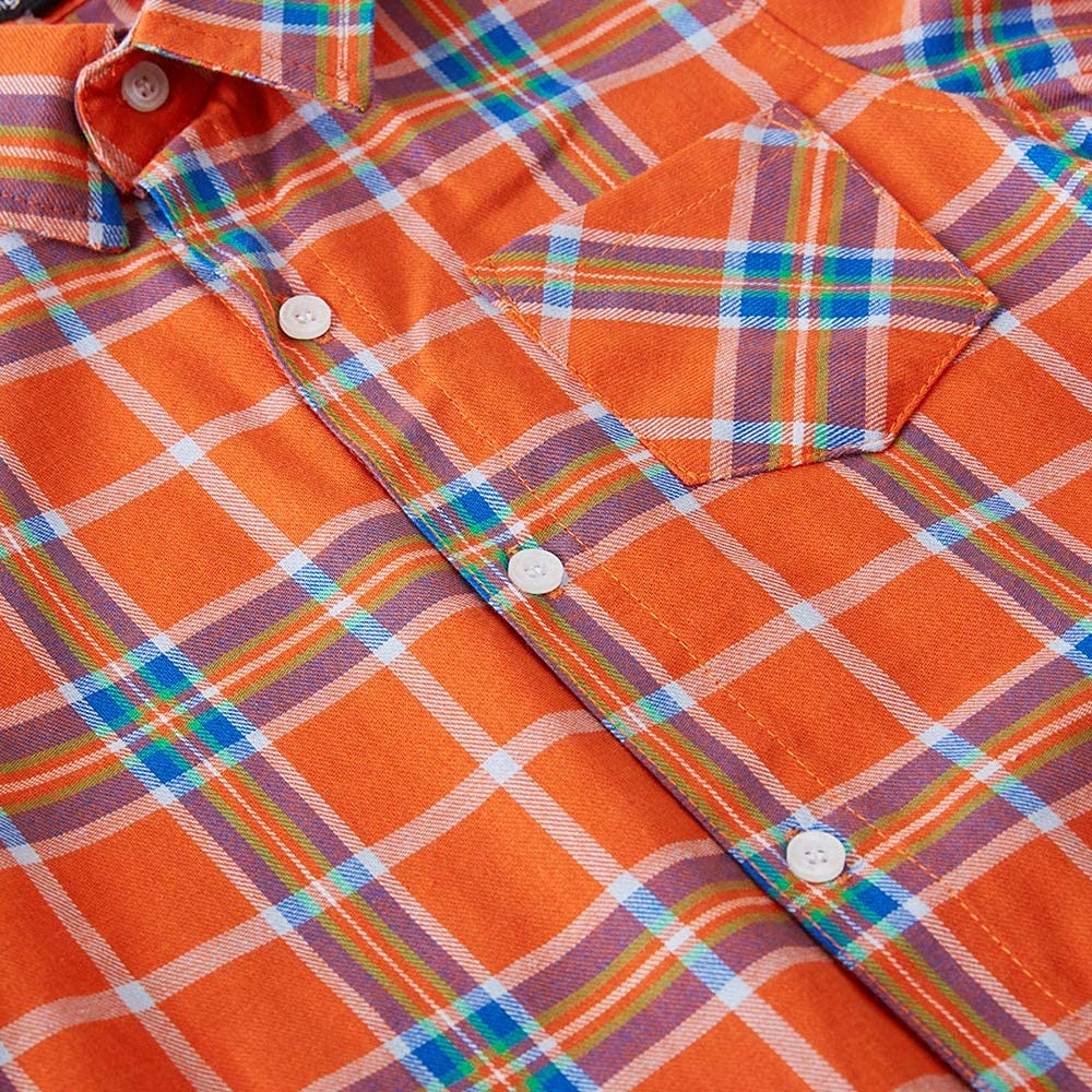 Spring&Gege Ragazzi Cotone a Quadri Manica Corta con Bottoni Camicie per Bambini
