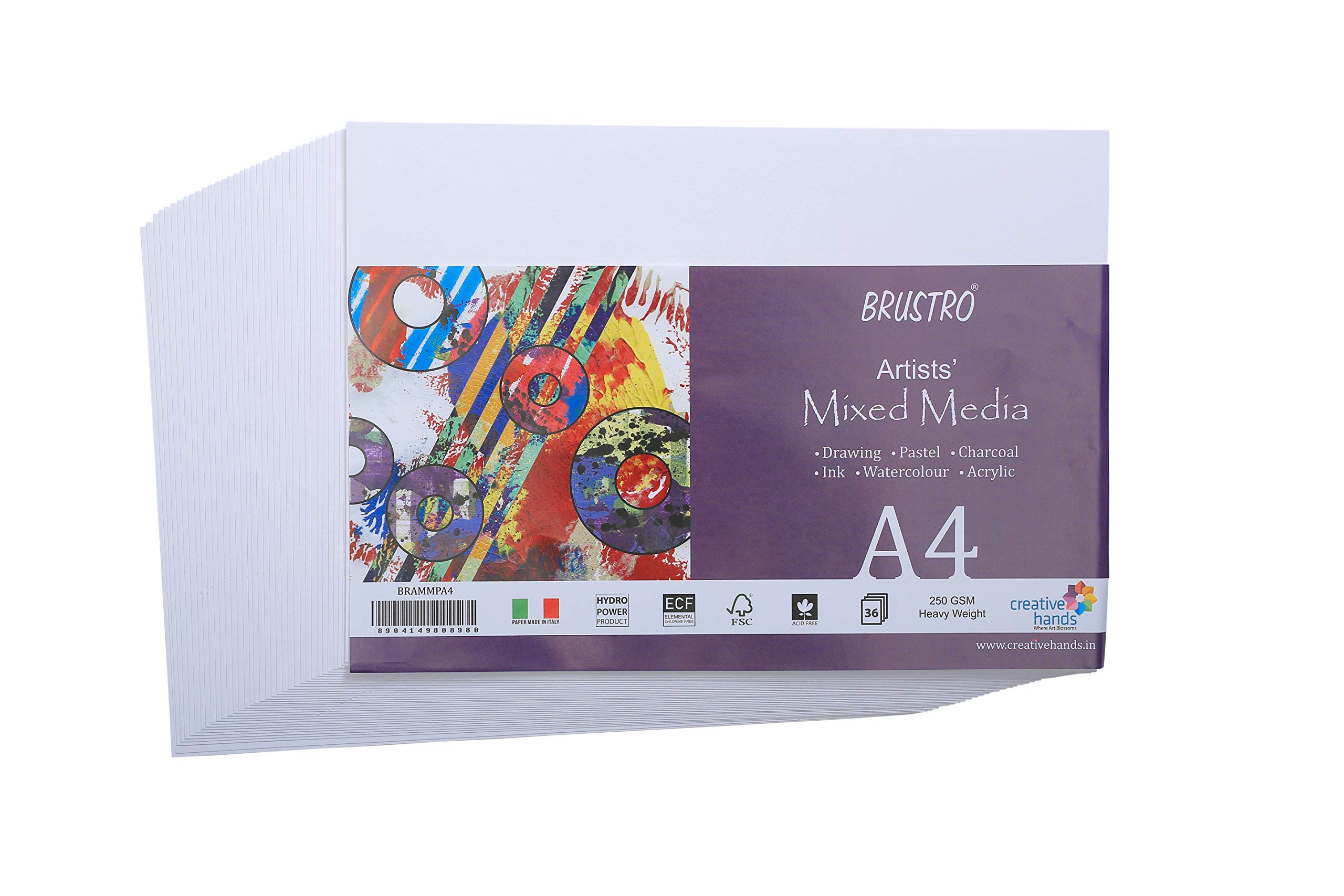 Brustro Künstler-Papier, gemischt, A4, 250 g/m², 36 Blatt