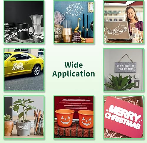 Miniatura 7 de JAVIGA Vinilo permanente blanco para decoraciones y regalos del día de San Valentín, rollo de vinilo adhesivo blanco brillante de 12 pulgadas x 6