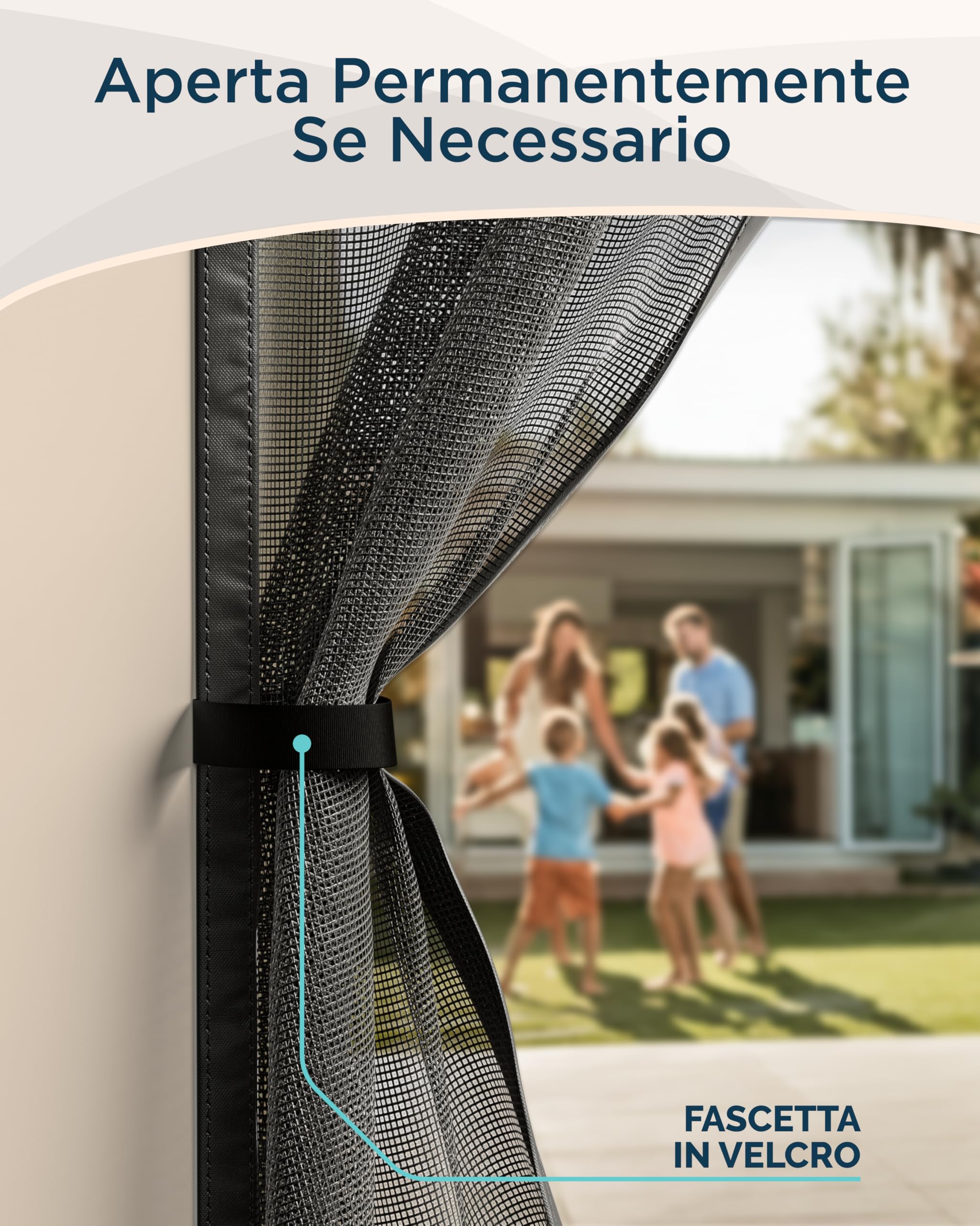 ARCOL Zanzariera Magnetica 120x240 cm Premium in Fibra di Vetro - Stop Zanzare in 3 Min., Rete Ultra-Fine Anti-Insetti, Chiusura Automatica con Magneti & Pesi, Nastro a Strappo Extra-Largo (Nero)