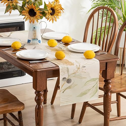 Miniatura 4 de Camino de mesa de verano floral de acuarela de 13 x 72 pulgadas, flores artísticas de otoño, vacaciones, cocina, comedor, mesa de café, decoración