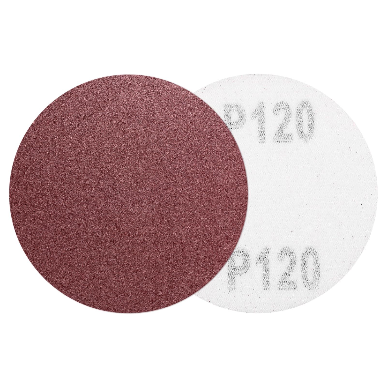 sourcing map 5 Pcs 50mm 2 Inch Sanding Discs, 120 Grit Hook and Loop Sandpaper, No-Hole Aluminum Oxide Orbital Sander Sandpaper for Woodworking Automotive Metal Polishing, Red — image 1