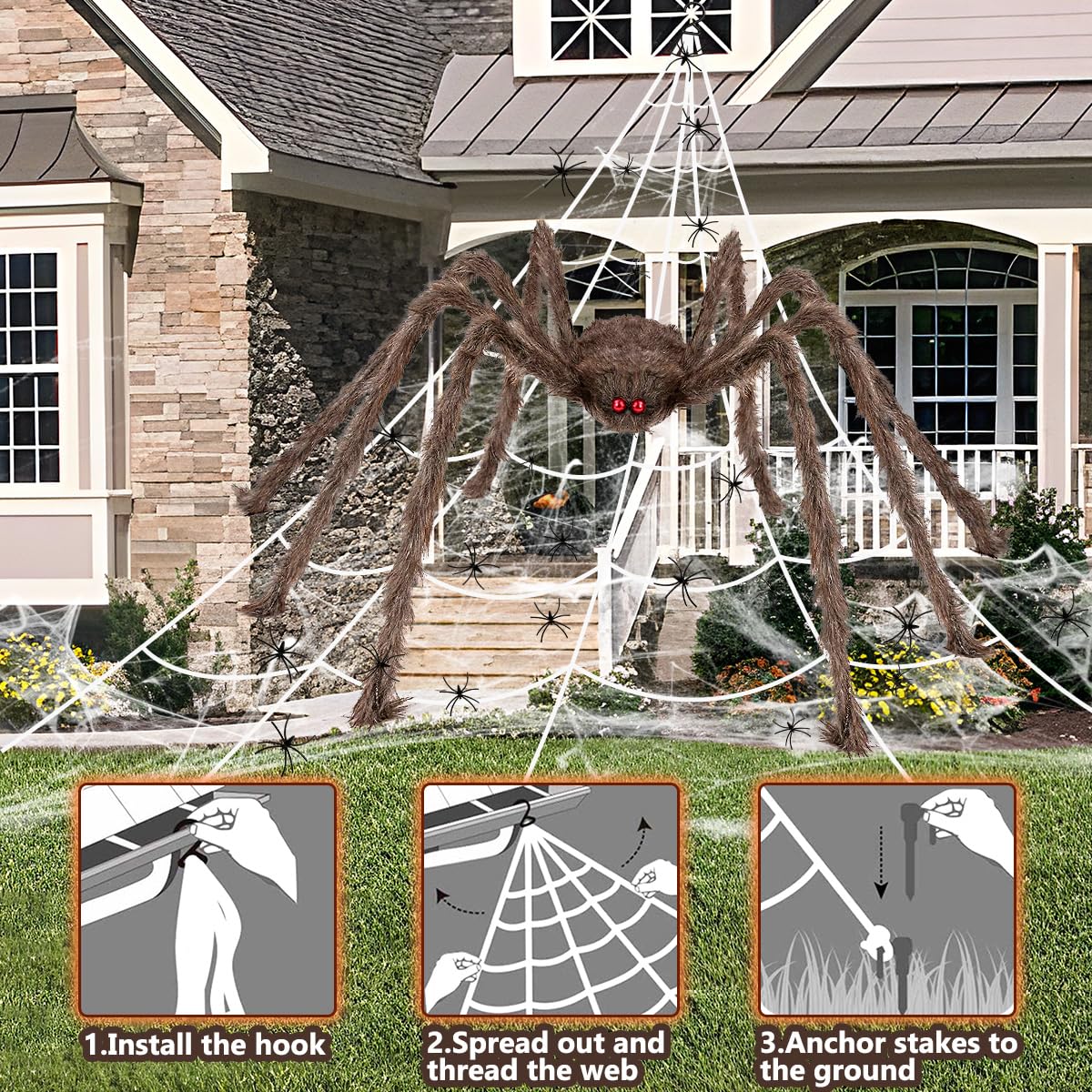 Araignée Noire Et Toile D'araignée Efayante D'illustration