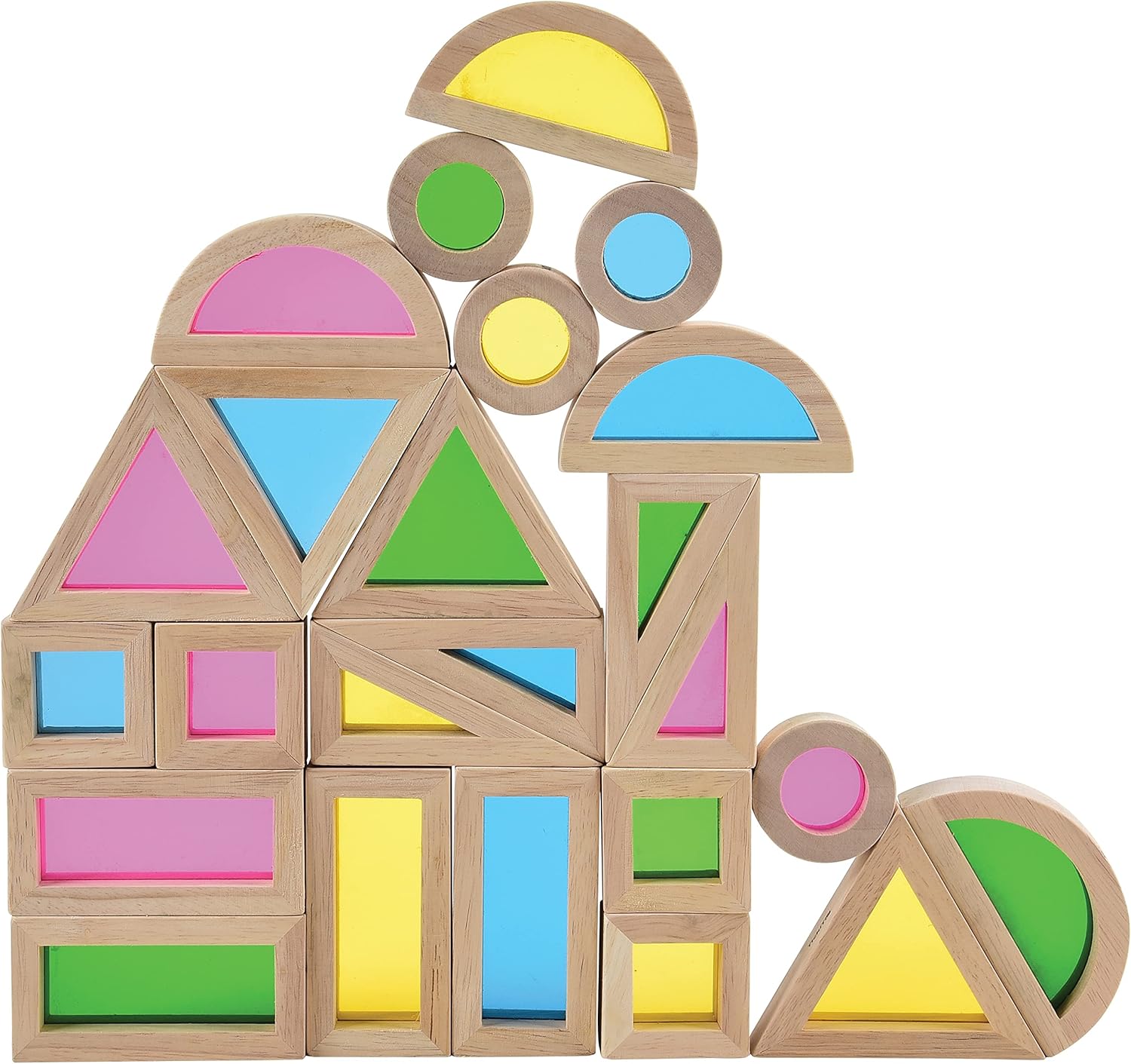 Constructive Playthings Color Mixing Wooden Blocks, Light