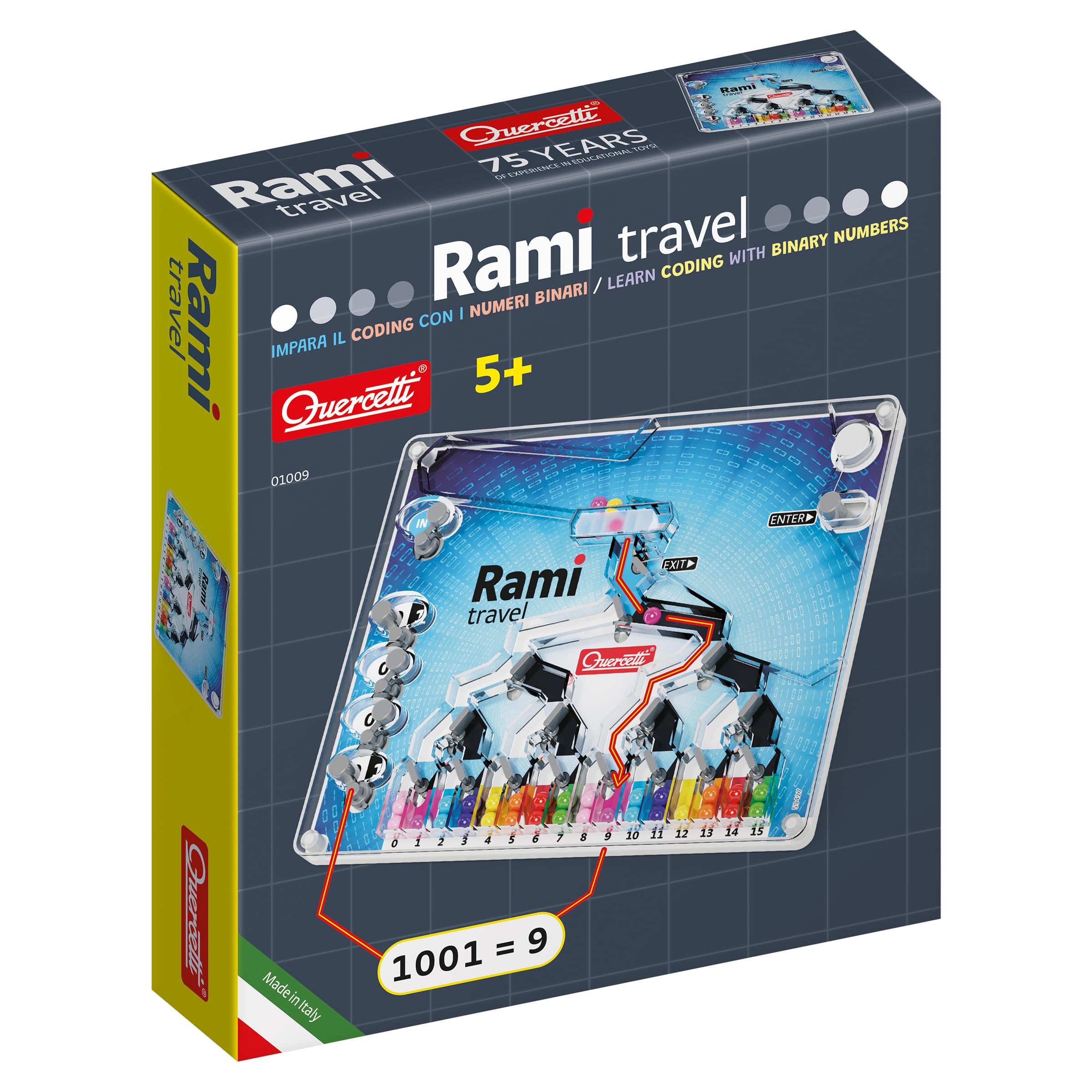 Quercetti Rami Travel Game - Educational Toy - Logic and Coding Skills