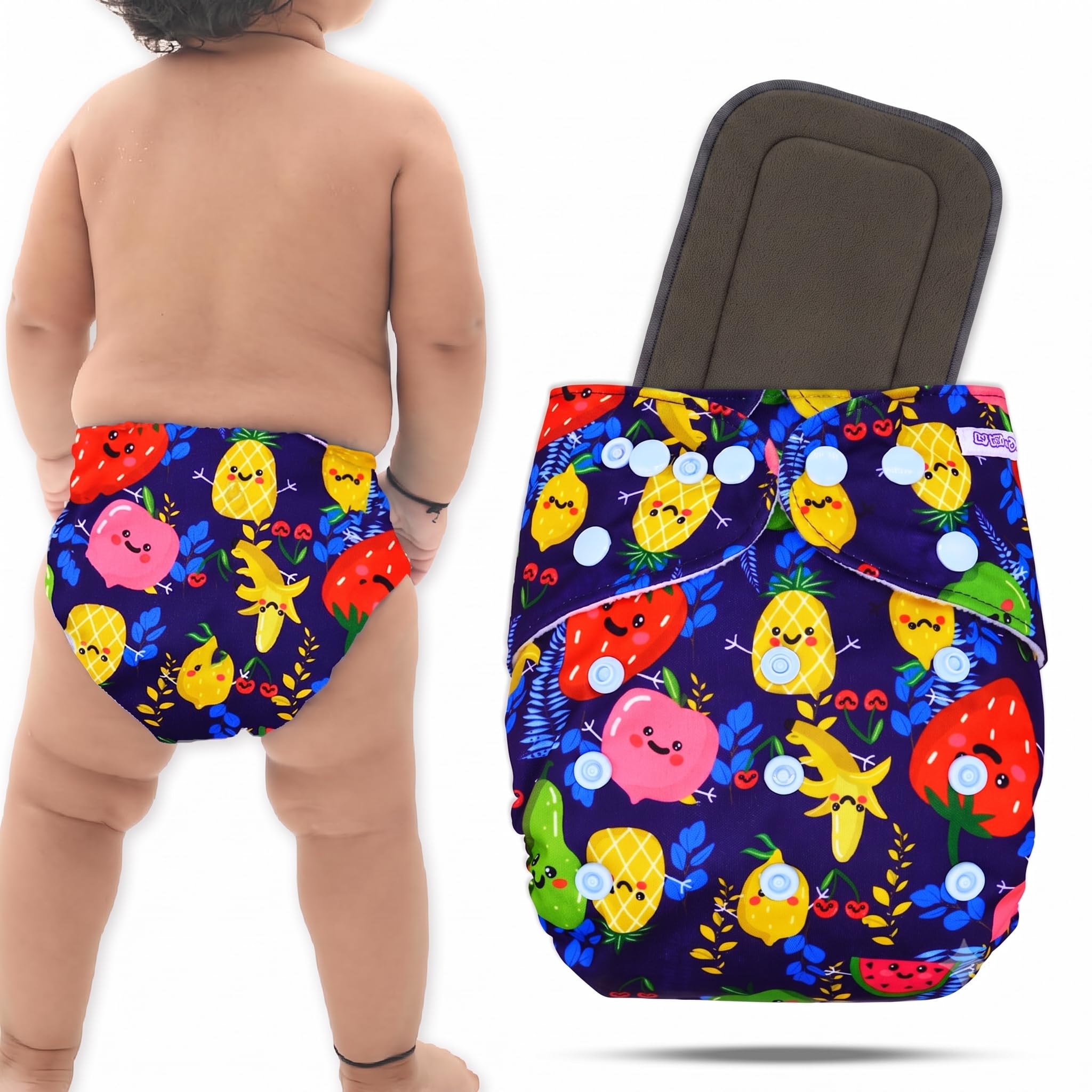 Bembika A Plus Printed Cloth Diaper With Bamboo Charcoal inserts for Babies Washable & Reusable Cloth Nappies For Baby Leakproof And Wetfree Adjustable Cloth Diapers -(BE2652)-picture-28