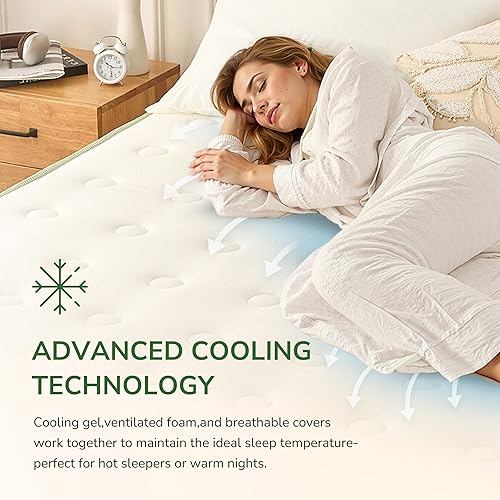 Miniatura 3 de Colchón Pro de tamaño King de 12 pulgadas  Colchón híbrido de firmeza media con espuma viscoelástica de gel refrescante para aliviar la presión