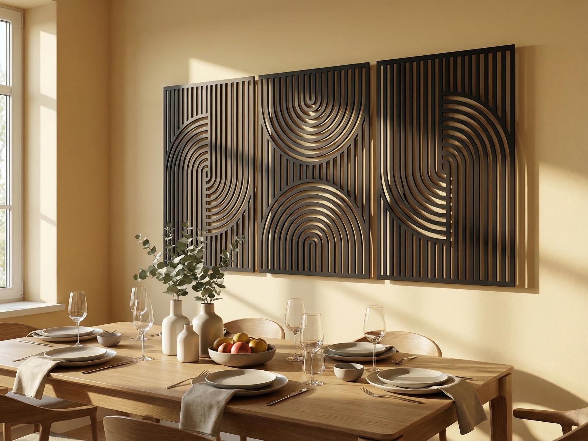 VAILLA Boho Cuadros Decoración Madera 3D – Moderno Salón Dormitorio Cocina