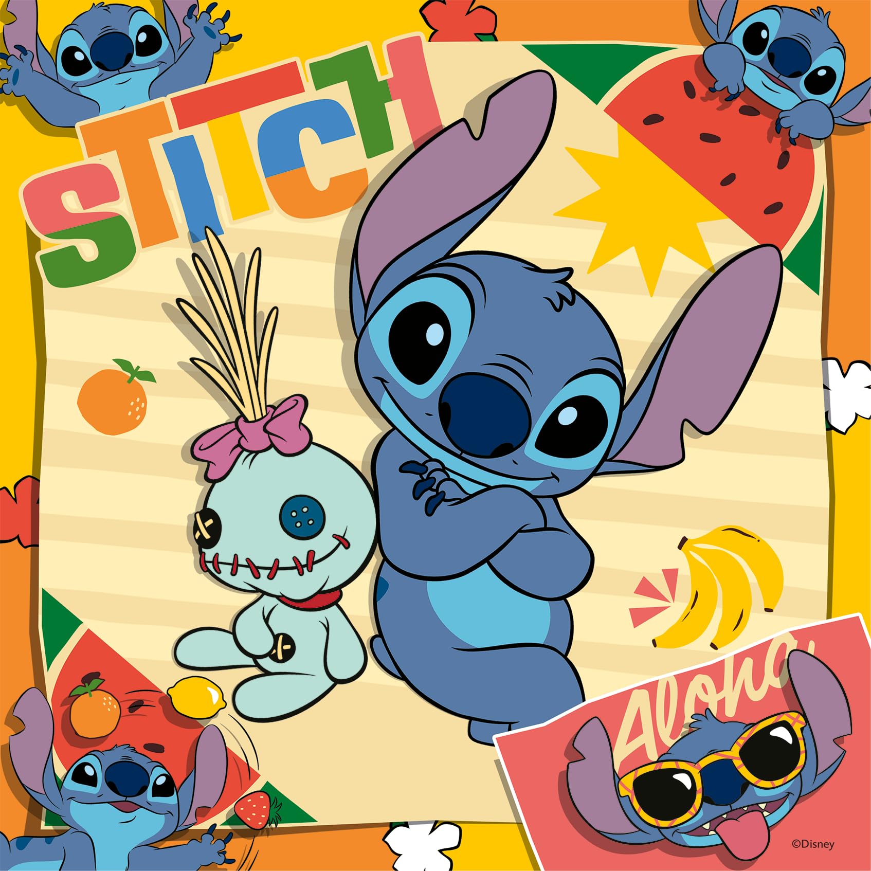 Ravensburger Disney Stitch 3x 49 Piece Jigsaw Puzzles for Kids Age 5 Years Up, Bright, Vibrant Colors (Red, Blue, Yellow), 21 x 21 cm - Image 2