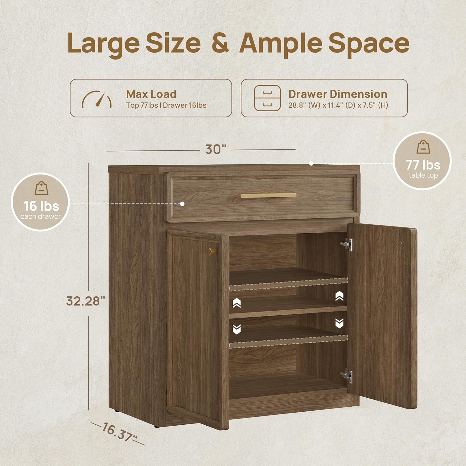 SICOTAS Buffet Cabinet with Storage Tall Modern Console Storage Cabinet with Doors and Shelves 90" Long Wooden Sideboard Credenza Buffet Table Coffee Bar for Living Room Kitchen Dining Room Entryway