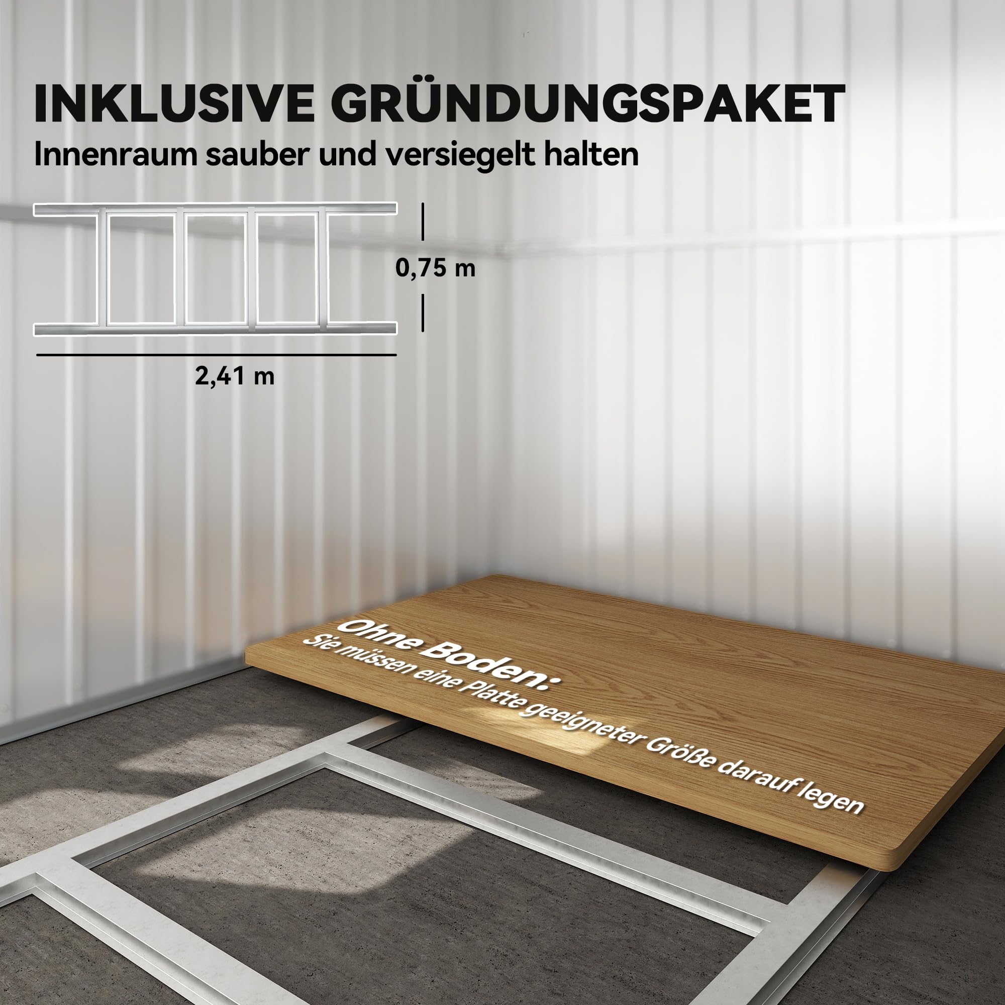 Outsunny Casetta per attrezzi in metallo 4,13 m² 260 x 177 x 190 cm con finestra e serratura