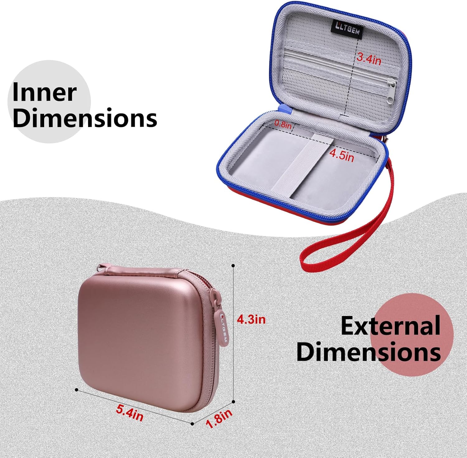 LTGEM Case Compatible with Nintendo Game & Watch: Super Mario Bros / The Legend of Zelda, Red+Gray(Case Only) - Image 2