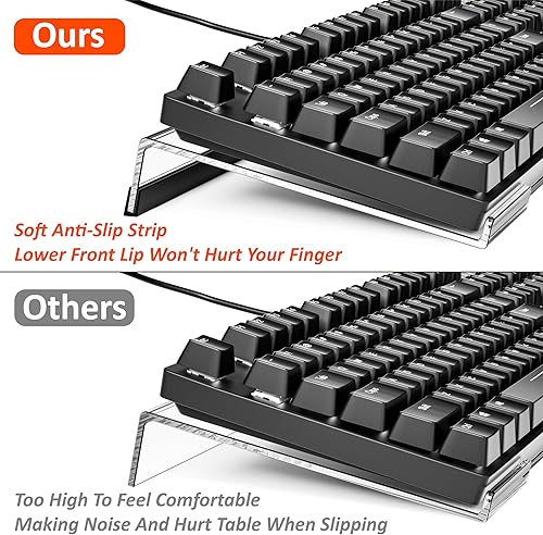 Miniatura 3 de Soporte para teclado de computadora, soporte de teclado inclinado de acrílico para escritura ergonómica, bandeja de teclado transparente para