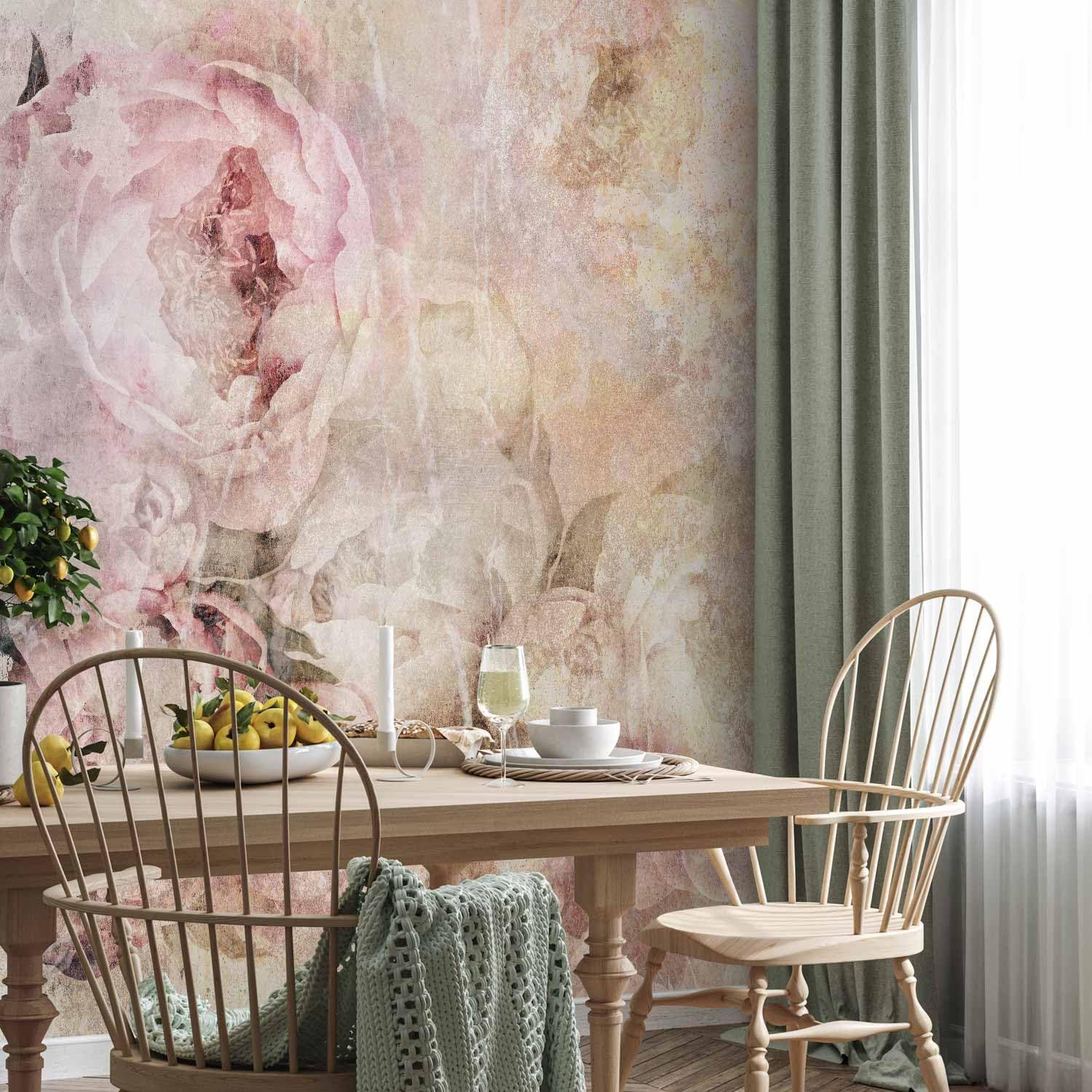artgeist Wall Mural Abstract 77x55 in - XXL Peel and Stick Self-Adhesive Wallpaper Removable Large Sticker Foil Wall Decor Print Picture Design Meadow Nature Flowers Branches Plants b-C-0930-a-a