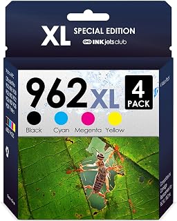 INKjetsclub Remanufactured Ink Cartridge Replacement for 4 Pack HP 962XL Printer Ink. Works with OfficeJet Pro 9010 9012 9018 9015 9020 9025 9026 9027 Printers (Does not Read Ink Levels)