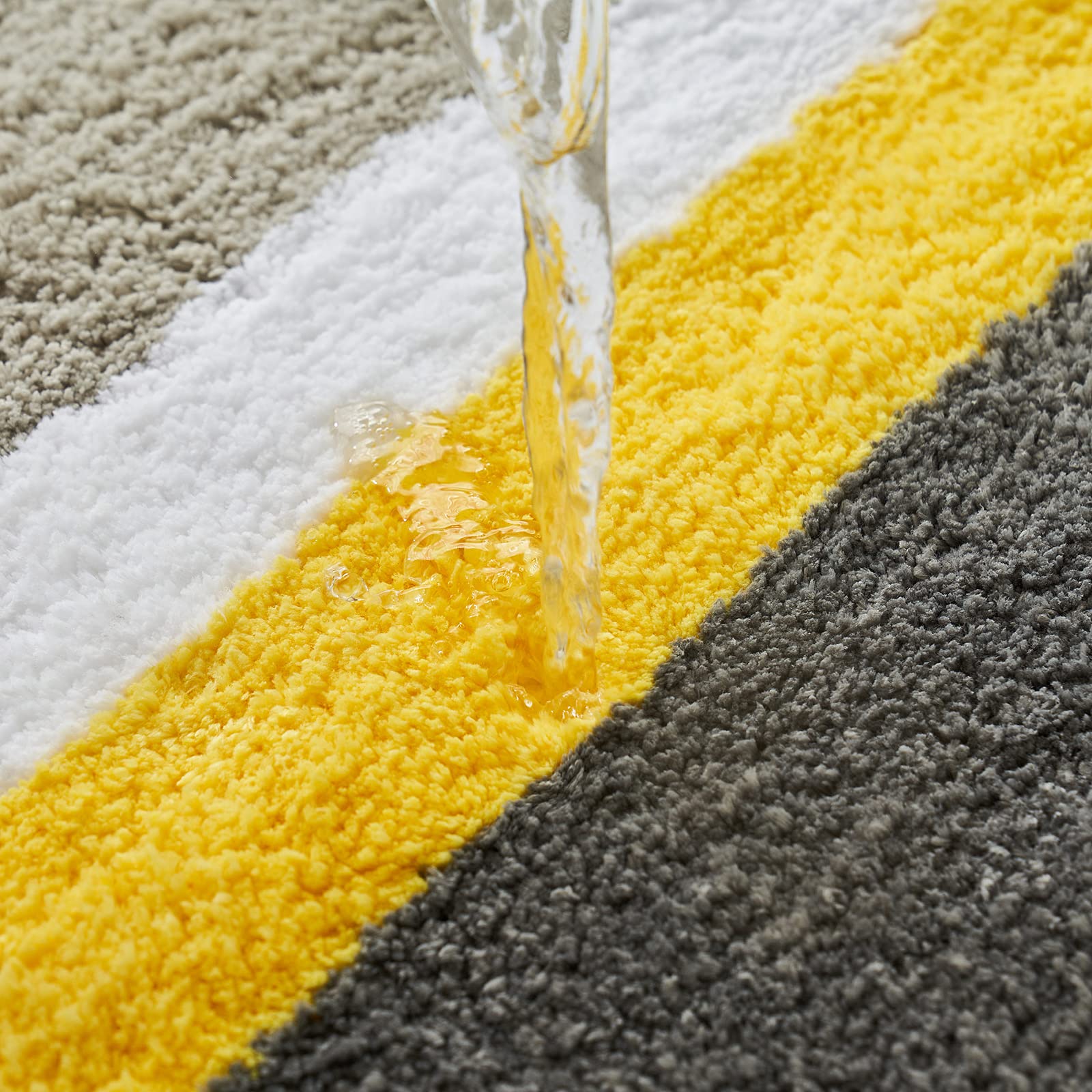 MIULEE Tappeto Morbido in Microfibra Assorbente Giallo Grigio 60x90 cm | 1 Pezzo Tappeto all’Ingresso Casa Lavabile per Bagno Doccia per Soggiorno e Cameretta Bambini Ingresso Interno