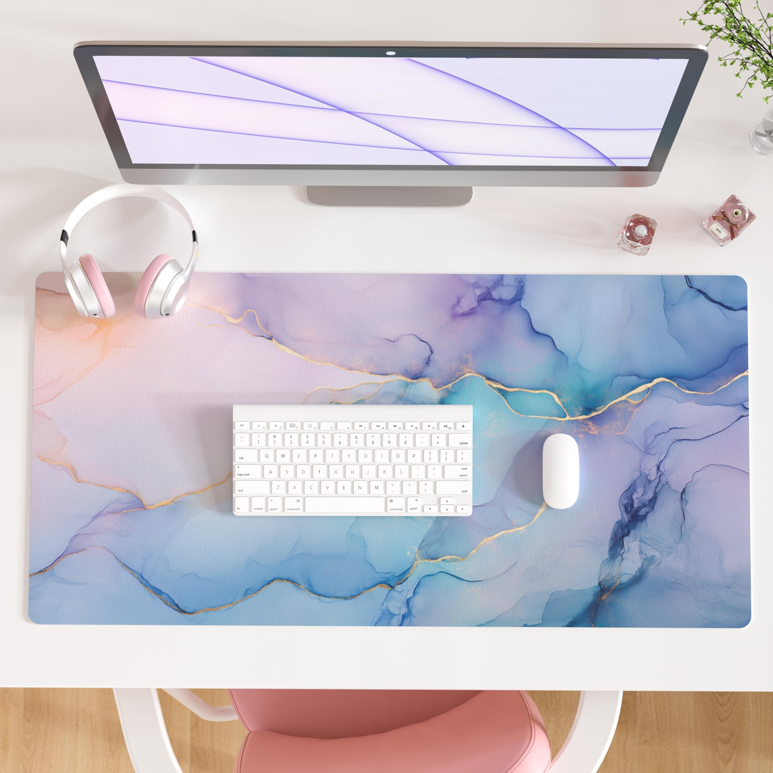 Abstract Marble Art Large Desk Mat