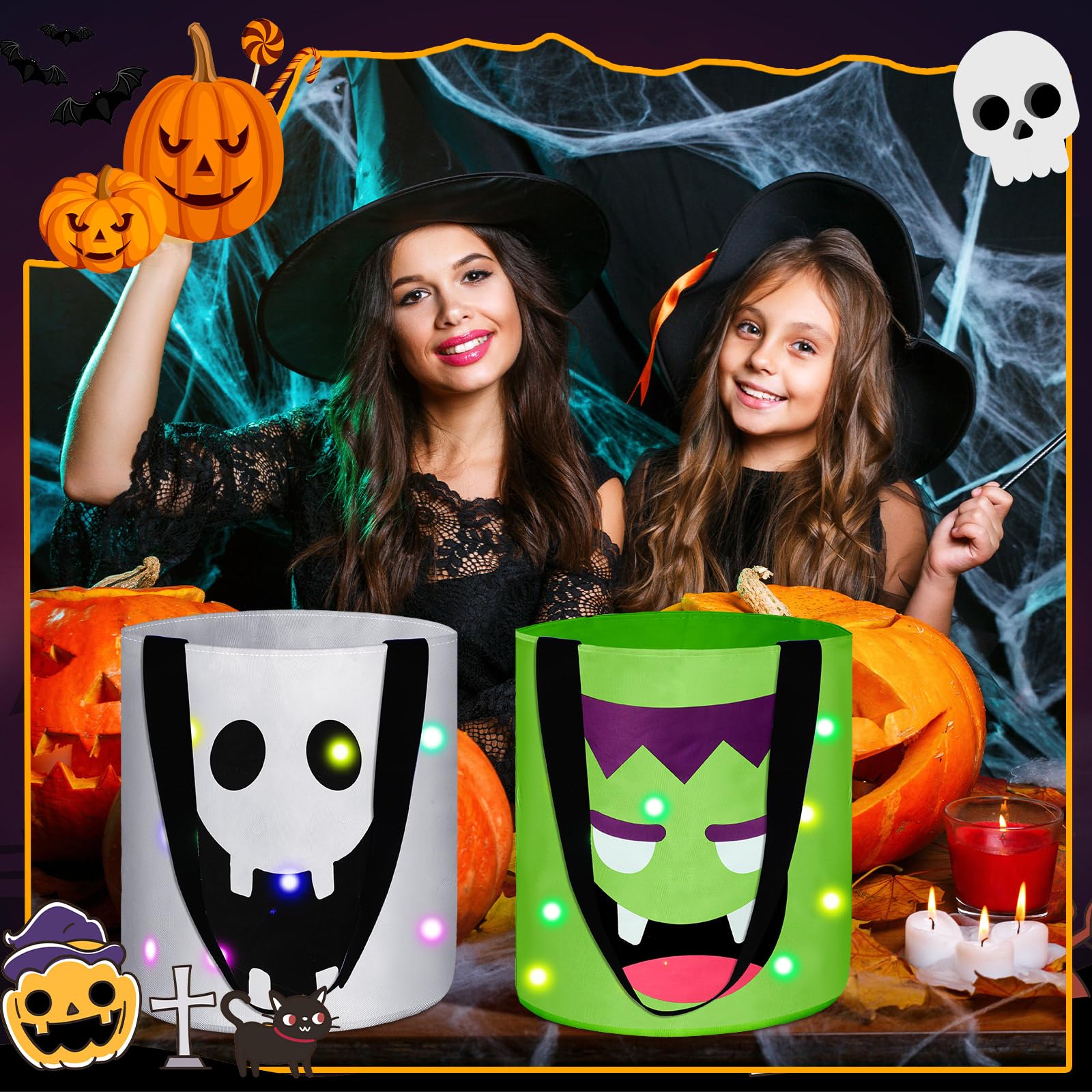 Amazon.com: Yaomiao 4 Pcs Halloween Trick or Treat Bucket for Kids