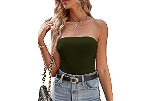 Youthful Charm Women’s Solid Color Army Green Tube Top