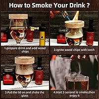 Vista 6 de Ahumador de astillas de madera para cócteles, 9 sabores de virutas de madera natural, incluyendo cereza, manzana, roble, melocotón, nuez, pera