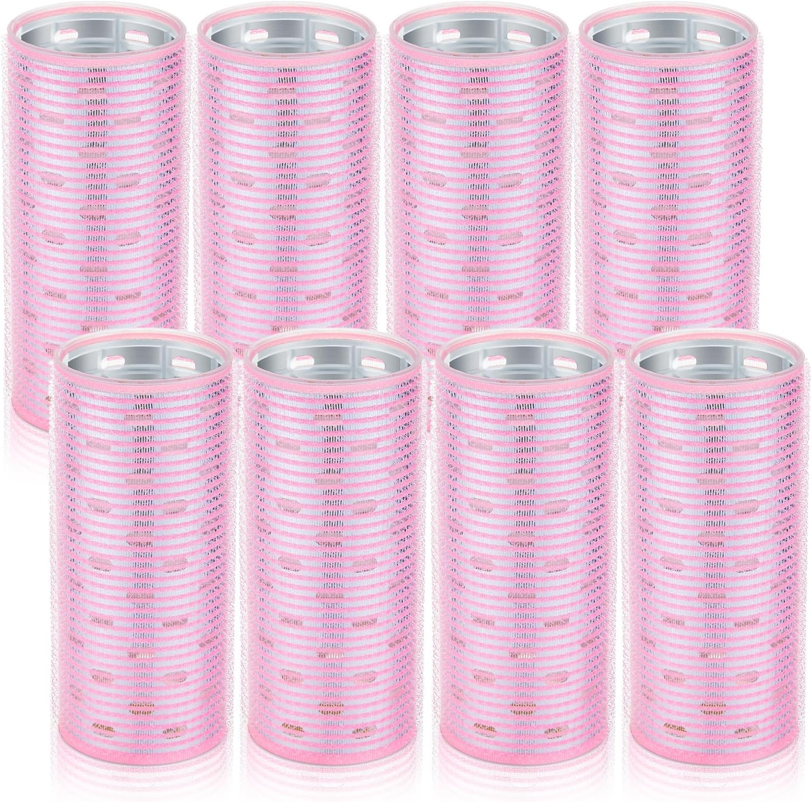 - WILLBOND 8 Pcs Long Hair Rollers for Bangs Aluminum Core Curlers Thermal 4.7 x 2 Inch Self Grip Roller for Long and Medium Jumbo Hair Women Hairstyle (Pink)
