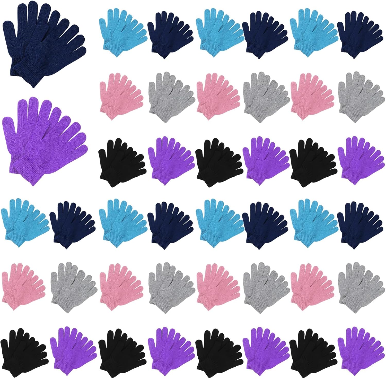 Handepo 100 Pair Winter Gloves Bulk Warm Knitted Stretchy Gloves Bulk for Men Women Homeless Charity Donation