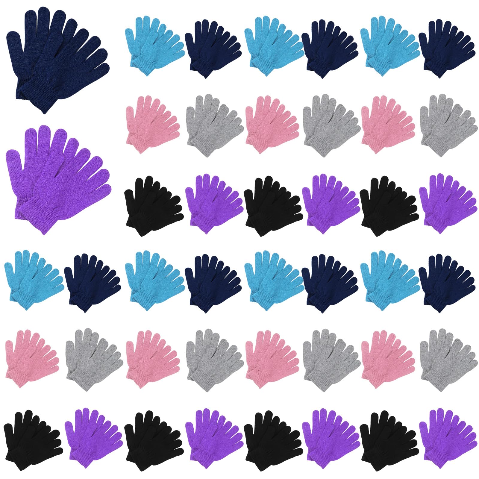 Handepo 100 Pair Winter Knit Gloves Bulk for Adults