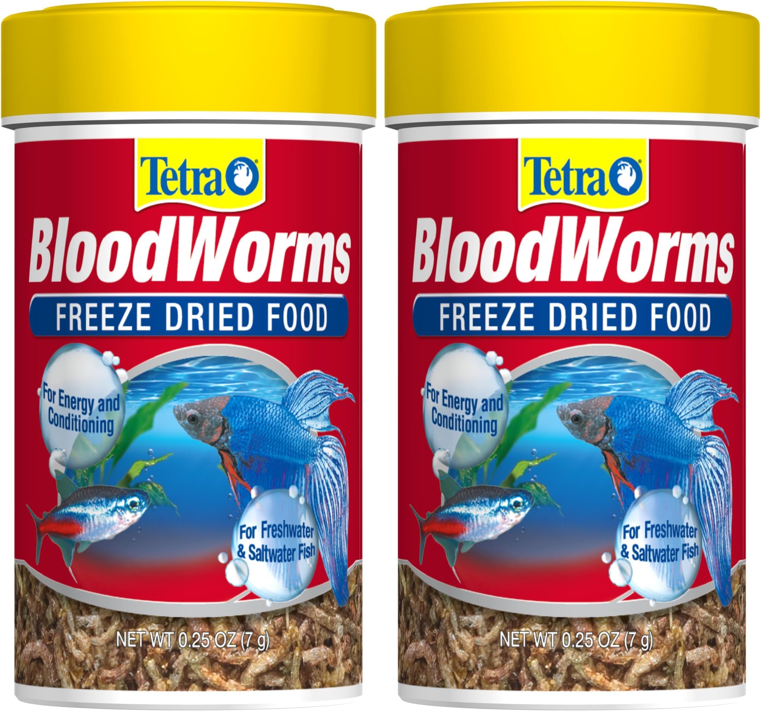 Tetra BloodWorms, Freeze-Dried Food for Freshwater and Saltwater Fish, Seafood,0.25 Oz (Pack of 2)