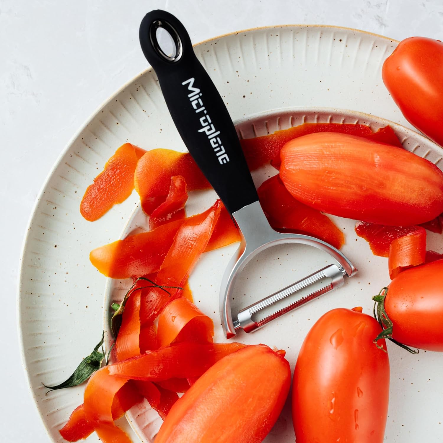 Professional Y Serrated Blade Stainless Steel Peeler - Ultra-Sharp Comfort Handle Dishwasher Safe Peeler
