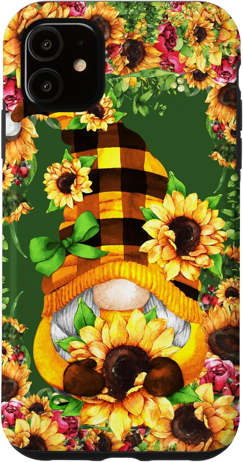 iPhone 13 Unique Summer Gnome For Hippie With Cute Sunflower Gnomie Case