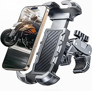 Oldowl Motorcycle Phone Mount, Bike Phone Mount with [Heavy-Duty Clamp], Bicycle Phone Holder for Scooter Motorcycle Bicycle Handlebar, [1s Put &amp; Take] Cell Phone Clip Compatible with 4.7"-6.9" Phone