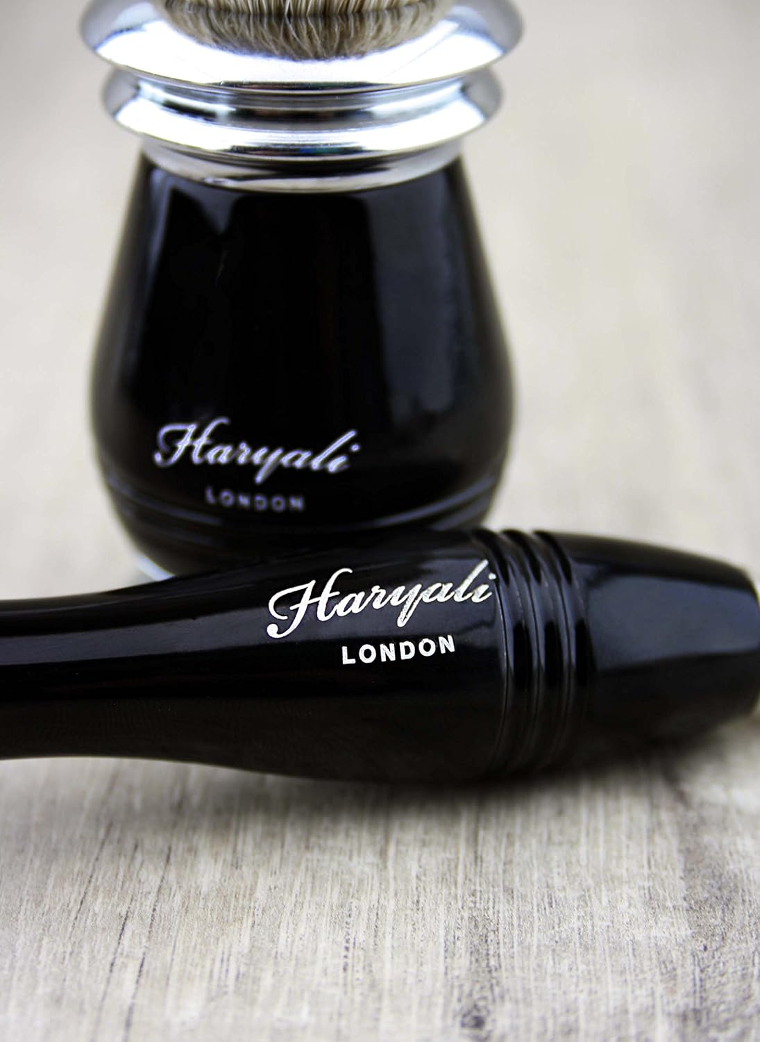 Premium 3 Pcs Men's Shaving Set >Top Grade Silver Tip Badger, 5 Edge Compatible Cartridge Razor & Chrome Plated Dual Stand| Gift for Him