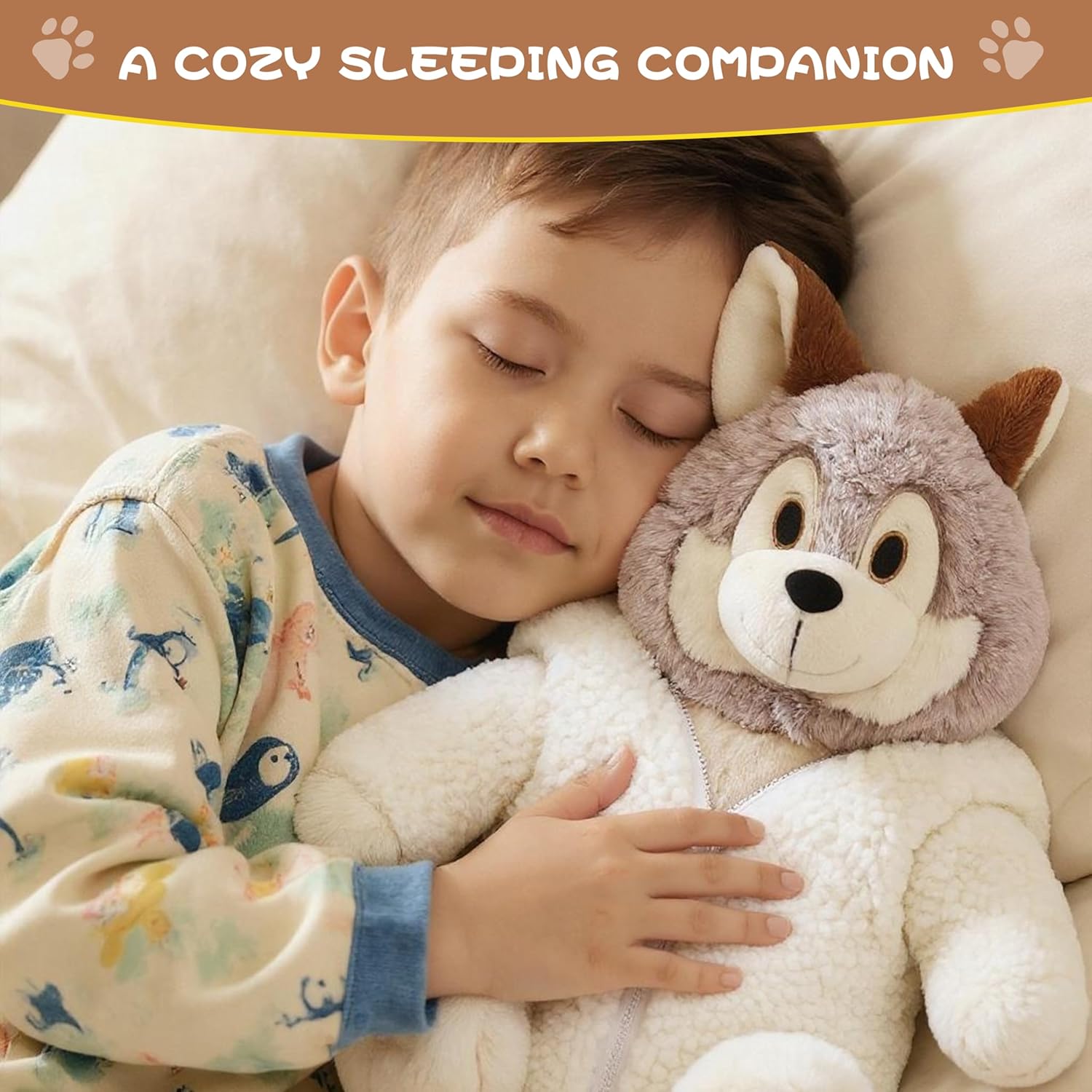 20" Big Wolf Stuffed Animal,Sheep Plush Toy with Removable Costume, Large Lamb Interactive Fluffy Plushies, Cute Soft Gift for Babies, Boys, Girls and Kids