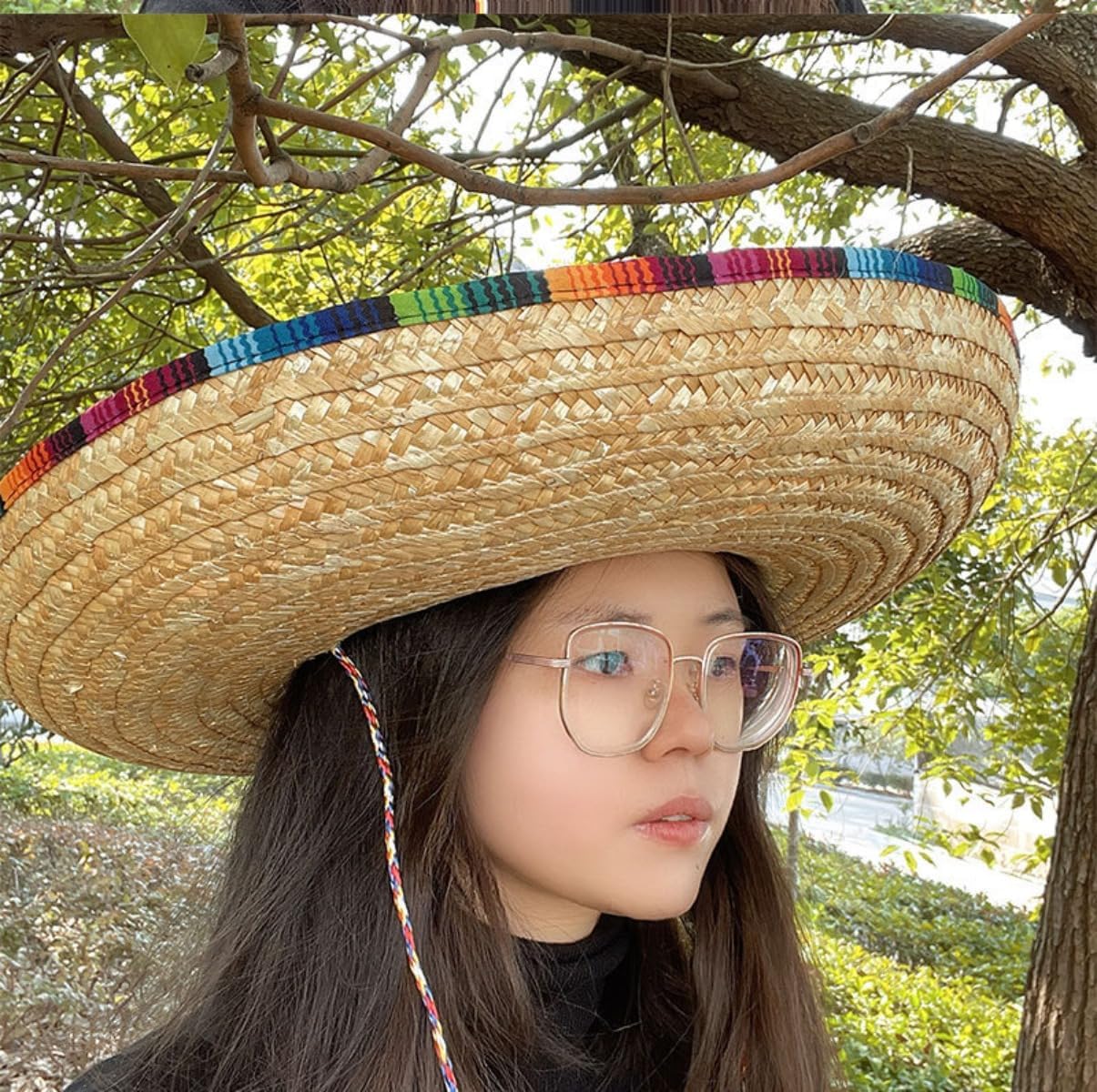 [BQQB] カラフル 麦わら帽子 民族衣装 帽子 パフォーマンス ダンス カーニバル パーティーハット クリスマス ハロウィン モ