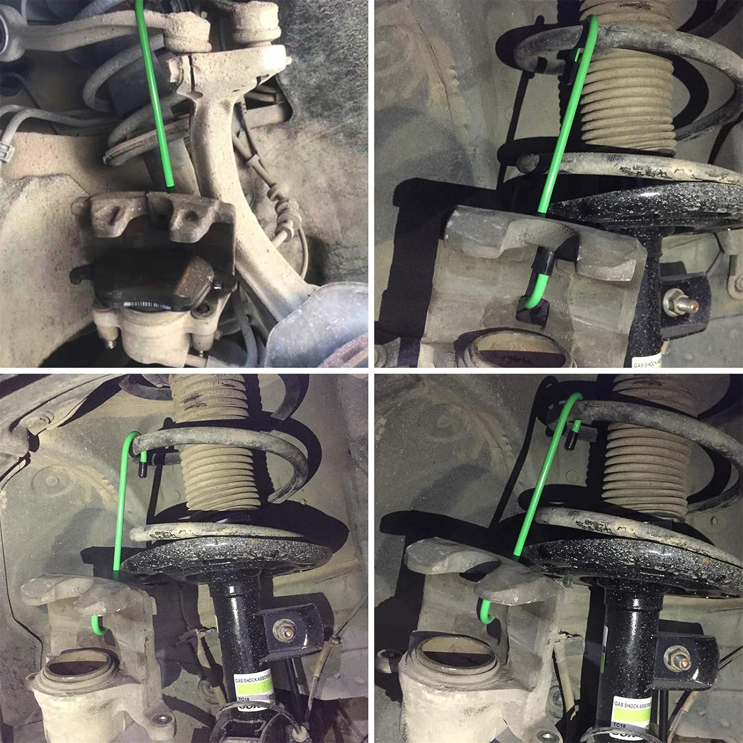 3 Pieces Brake Caliper Hangers Brake Caliper Hook with Rubber Tips for Automotive Tool Use in Brake, Bearing, Axle and Suspension (Green)