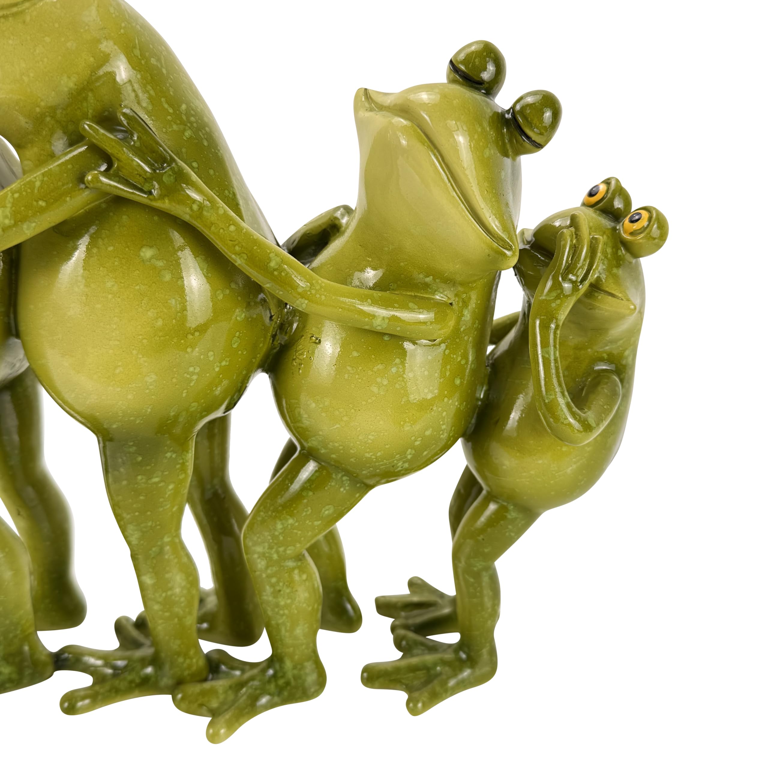 Lustige Gartenfiguren für draußen Frosch Polonaise - Teichdeko - wetterfest mit glänzendem Glossy-Look - 21 oder 33 cm groß (33 cm)