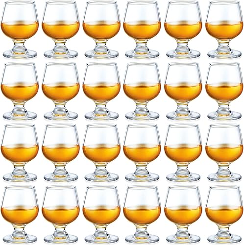 Qunclay 24 piezas de vasos de chupito, lindo snifter de coñac, pequeño snifter de brandy para degustación de brandy, vasos de Oporto para whisky,
