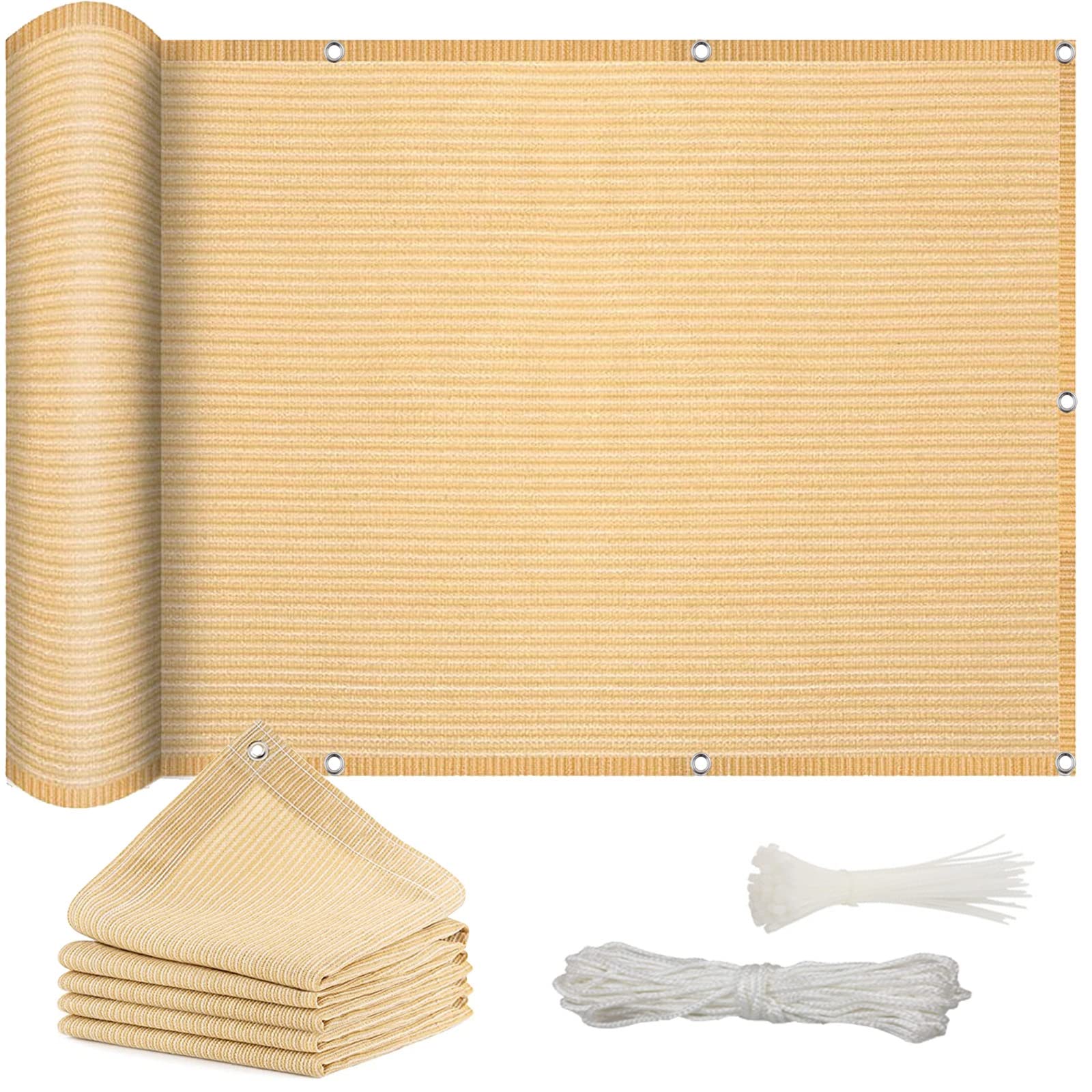 Toldo vela de sombra rectangular crema 1.2x1.4m para balcones