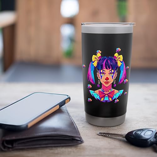 Miniatura 7 de Cute Streetwear synthwave 80s 90s retro anime girls clown Stainless Steel Insulated Tumbler