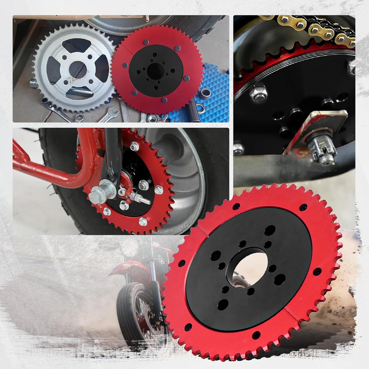 Universal Split Sprocket with Adapter 420 Chain 42 Tooth for Predator 212cc 196cc 420cc 389cc 301cc 79cc 98cc 6.5hp 7.0hp 13hp 15hp 3.0hp Mini Bike Go Kart Parts Black