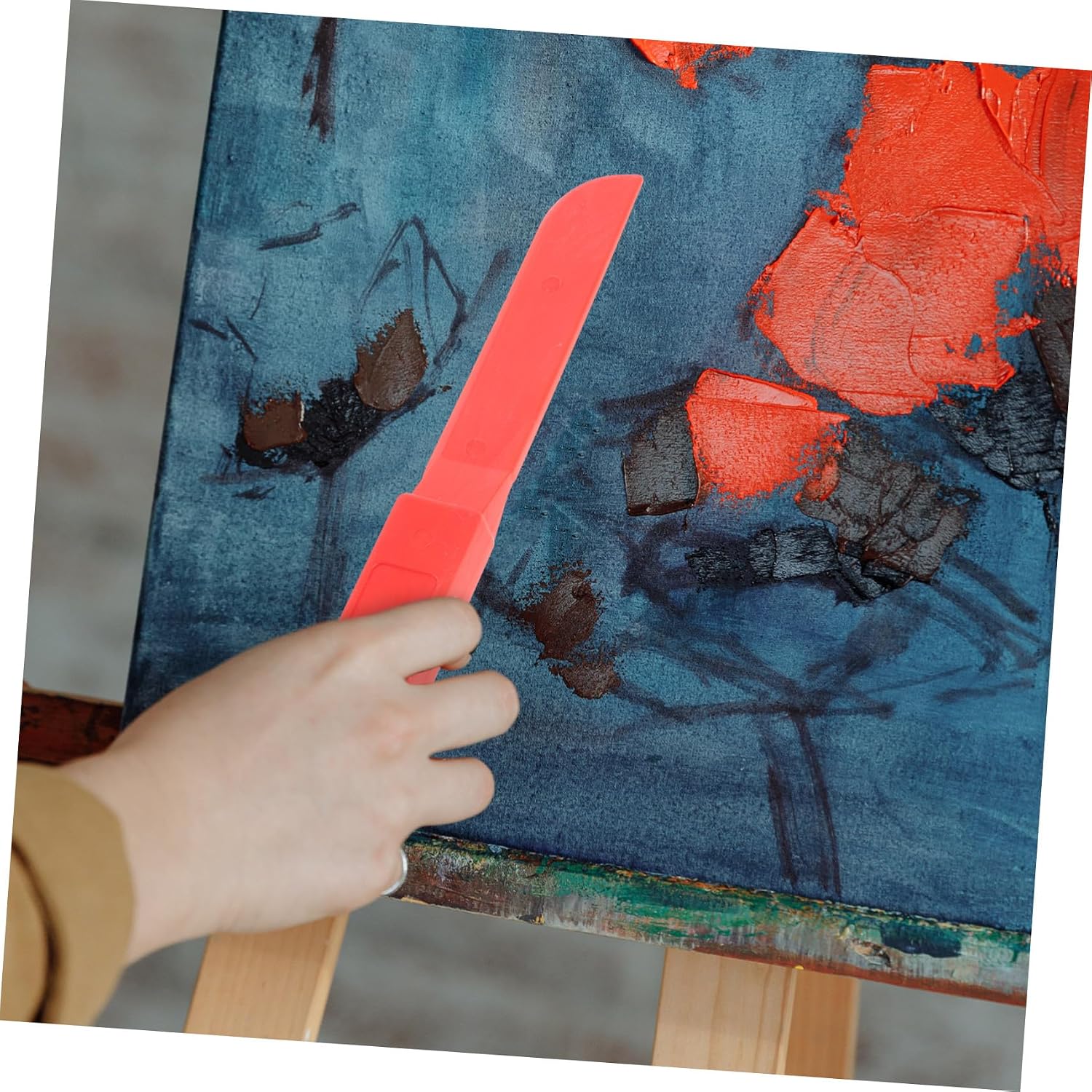 Plastic Mixing Spatulas for Painting Accessories Color Mixing Scraper for Watercolor Oil Acrylics Portable Lightweight Palette Knife for Home Art and DIY Projects
