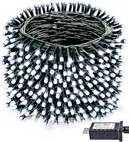 Vista 115 de Guirnalda de luces de Halloween extensible de 200 LED de color azul, extralarga de 82 pies, para interiores y exteriores, 8 modos de iluminación