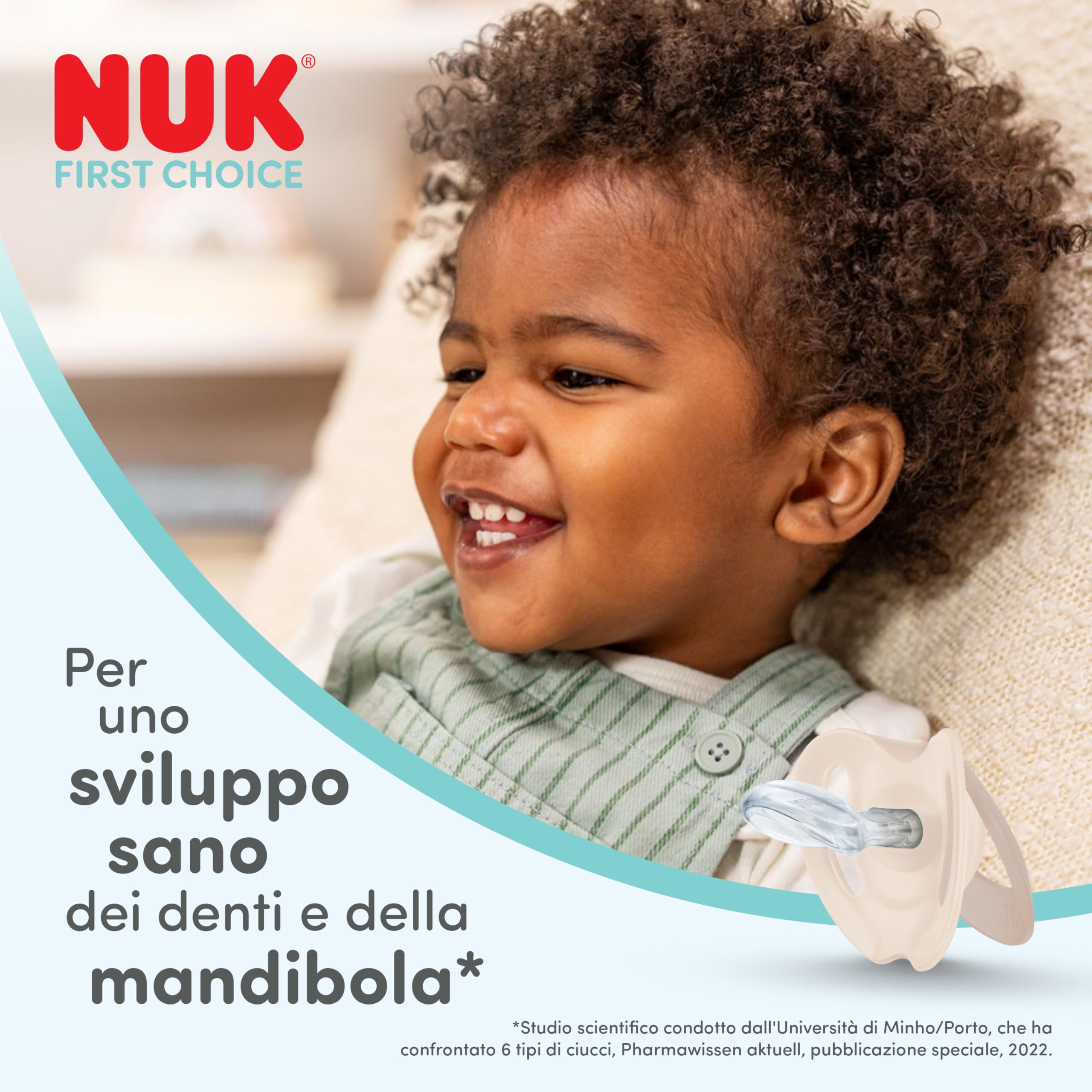 NUK First Choice Perfect Start Set Biberon | 0-6 Mesi | 4 x Biberon Anti-Colica (150 ml, 300 ml), 2 x Tettarelle, 1 x Succhietto First Choice, 1 x Scovolino per Biberon | Balena | 8 Pezzi