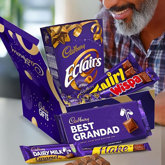 Cadbury Best Grandad Chocolate Father's Day Gift - Full Size Cadbury Chocolate Bars including Flake, Caramel, Twirl, Dairy Milk and More. Father's Day, Birthday, Easter gift for Grandad